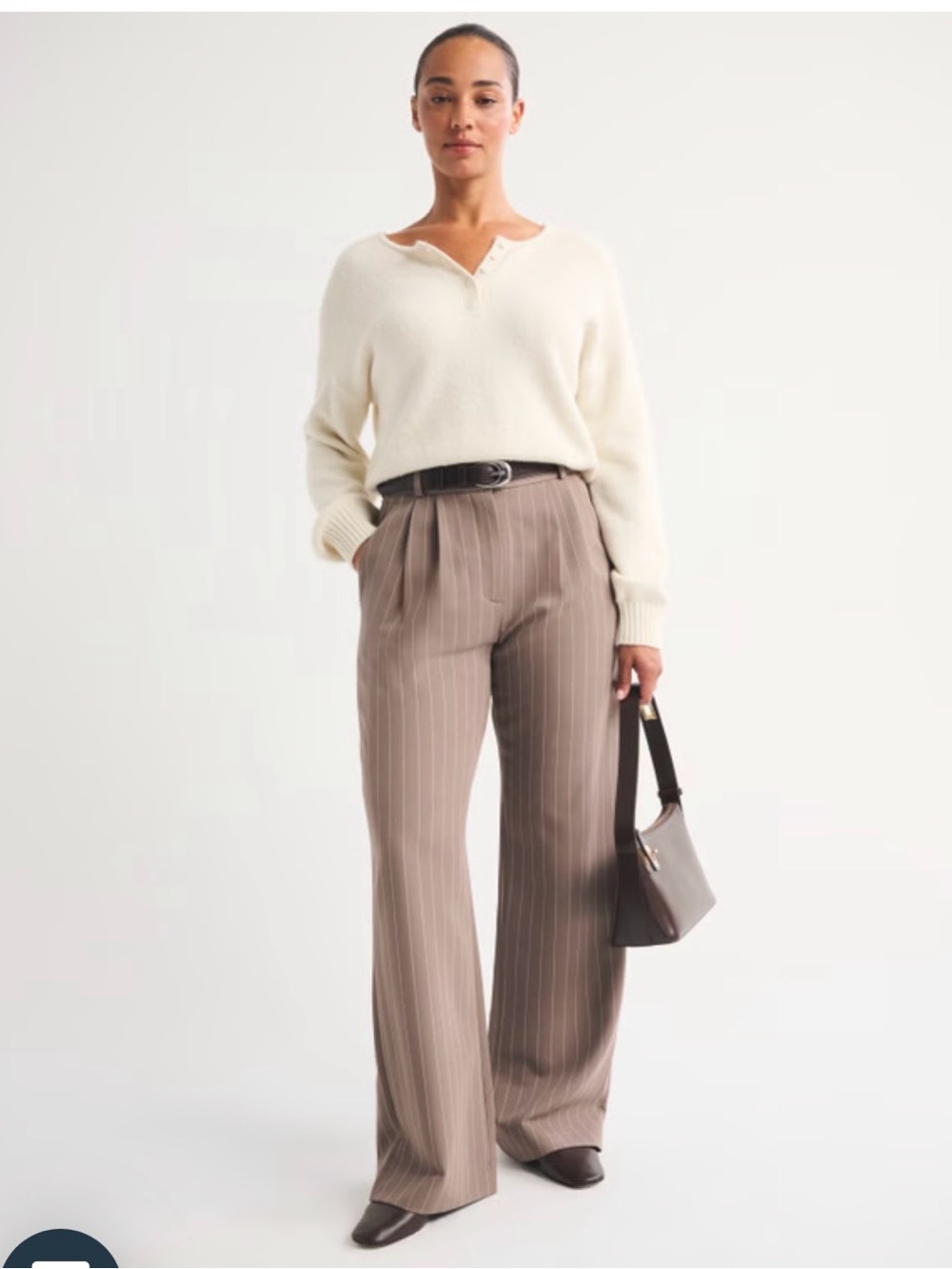 Curve Love A&F Sloane Tailored Wide Leg Pant